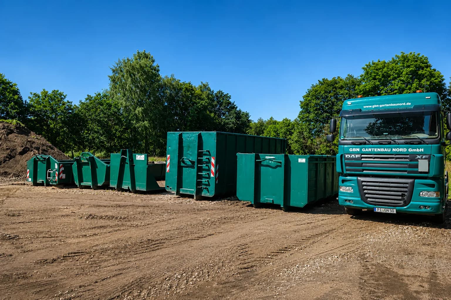 GBN-Container und Lkw für Abtransport und Entsorgung im Kreis Pinneberg